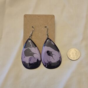 Elegant Purple Teardrop Earrings